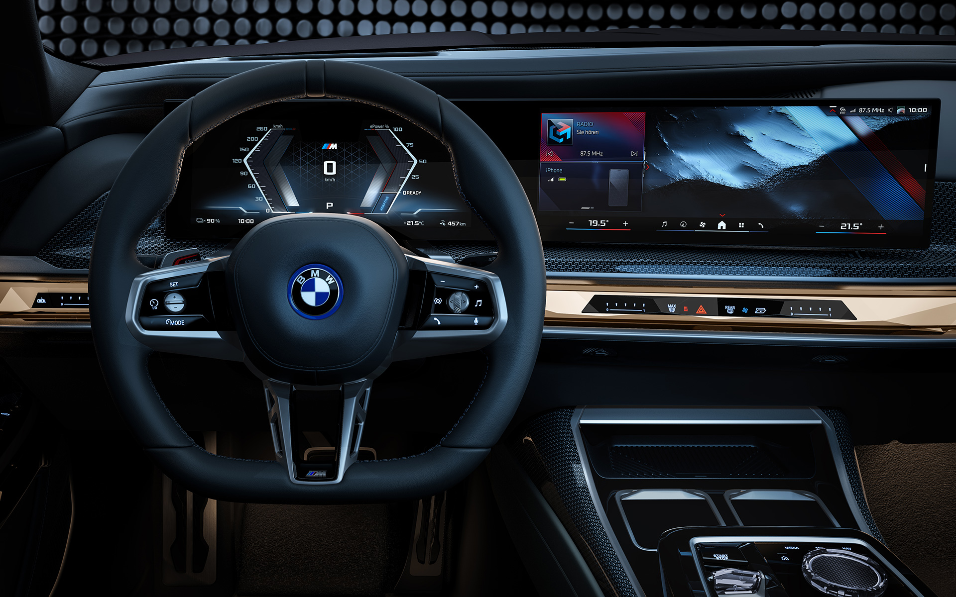 BMW i7 M70 xDrive Sedan G70 M leather steering wheel